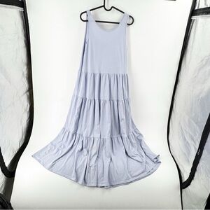 ✅ J. Crew Broken-in Jersey Tiered Maxi Dress Size Small LIGHT‎ BLUE